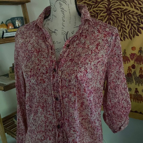 Vintage Eddie Bauer Button-Down, Adjustable Full-Length or 3/4 Sleeve Blouse - Picture 1 of 15